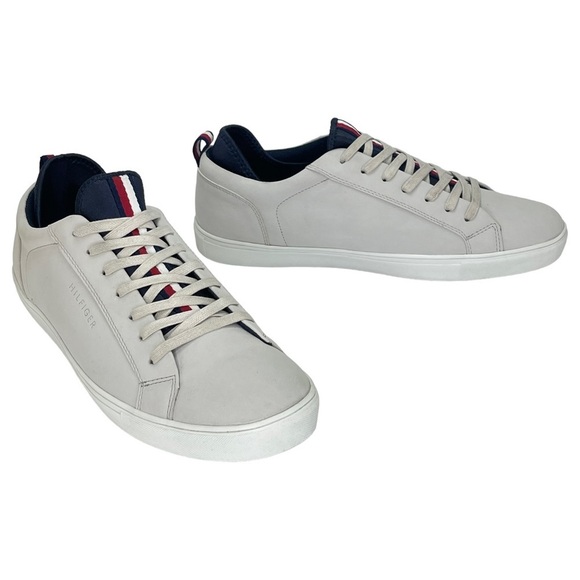 Tommy Hilfiger McNeil Cream Faux Leather Mens Sneakers 12M - Picture 12 of 16